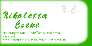 nikoletta csepe business card